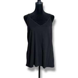 Diosun Classic Black Women's V-Neck Skinny Strap Cotton Everyday Camisole Top